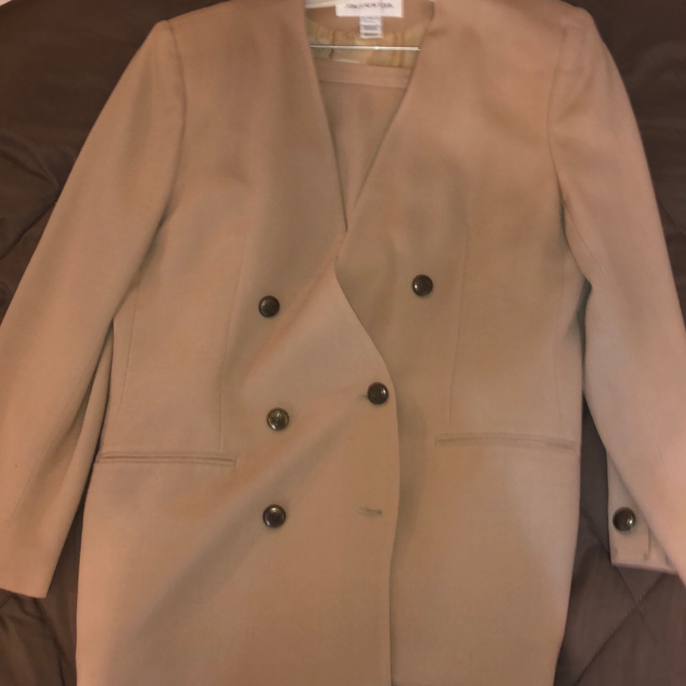 Tan Jones New York Skirt Suit